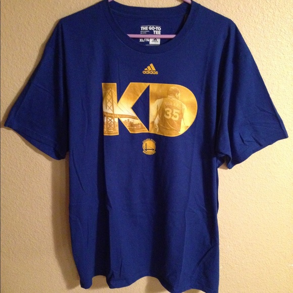 Kevin Durant NBA Golden State Warriors Basketball Adidas Cotton Gray Go-To Tee